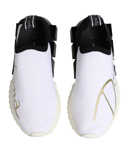Dolce &amp; Gabbana White Black Low Top Sorrento Sneakers Shoes