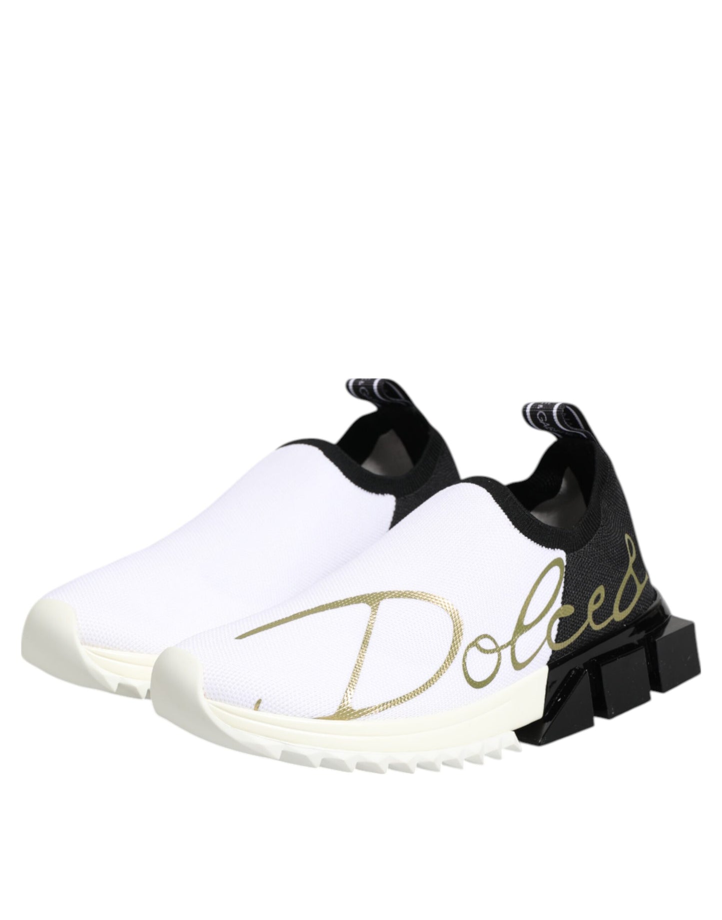 Dolce &amp; Gabbana White Black Low Top Sorrento Sneakers Shoes