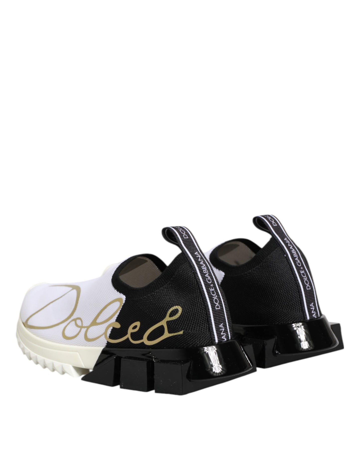 Dolce &amp; Gabbana White Black Low Top Sorrento Sneakers Shoes