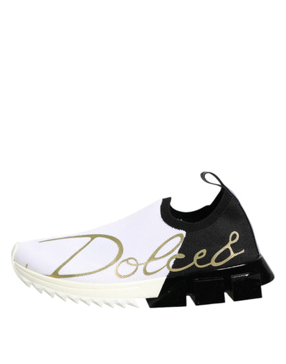 Dolce &amp; Gabbana White Black Low Top Sorrento Sneakers Shoes