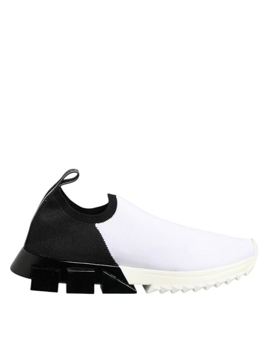 Dolce &amp; Gabbana White Black Low Top Sorrento Sneakers Shoes
