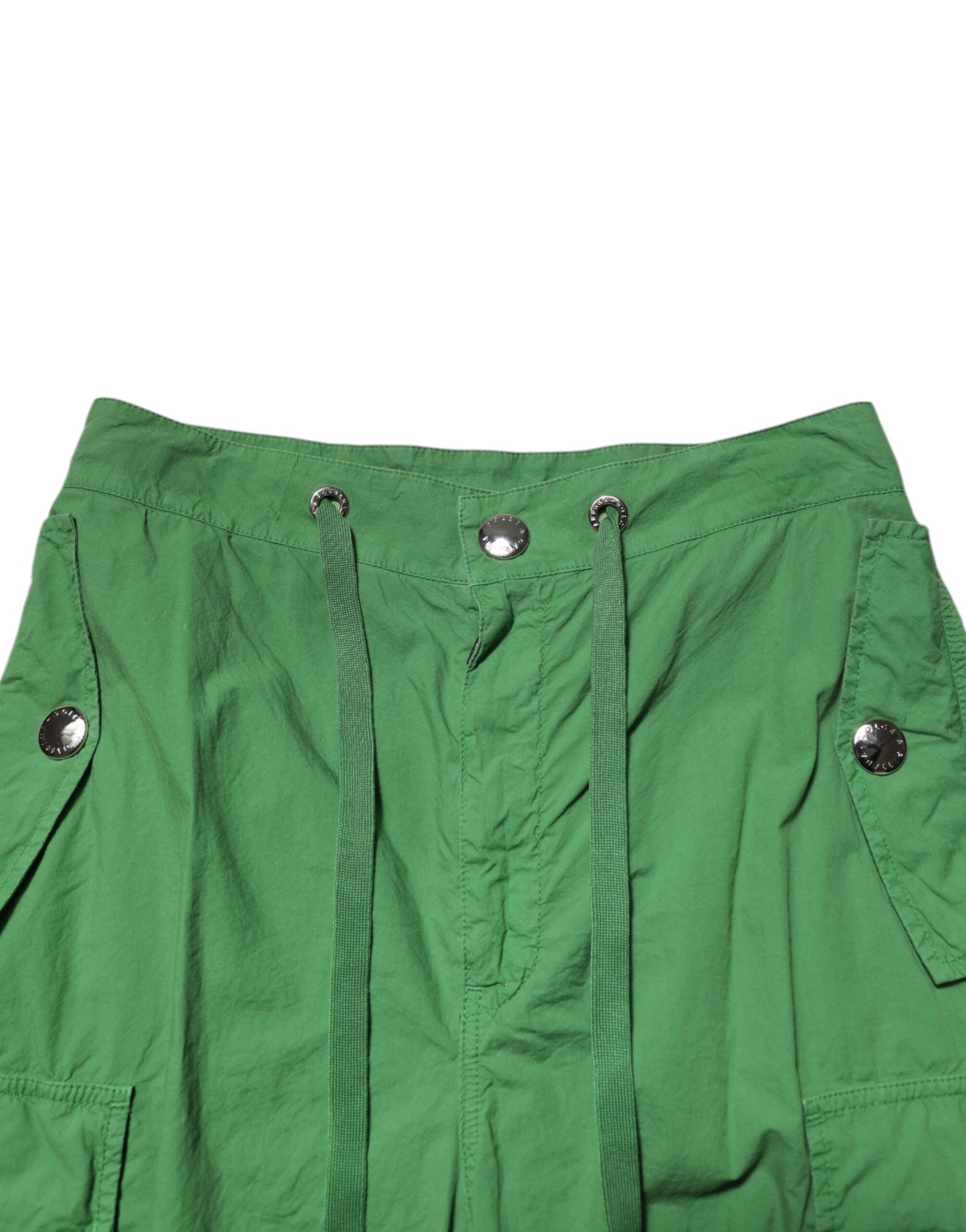 Dolce &amp; Gabbana Green Cotton High Waist Cargo Trouser Pants