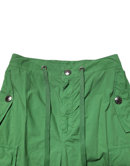 Dolce &amp; Gabbana Green Cotton High Waist Cargo Trouser Pants