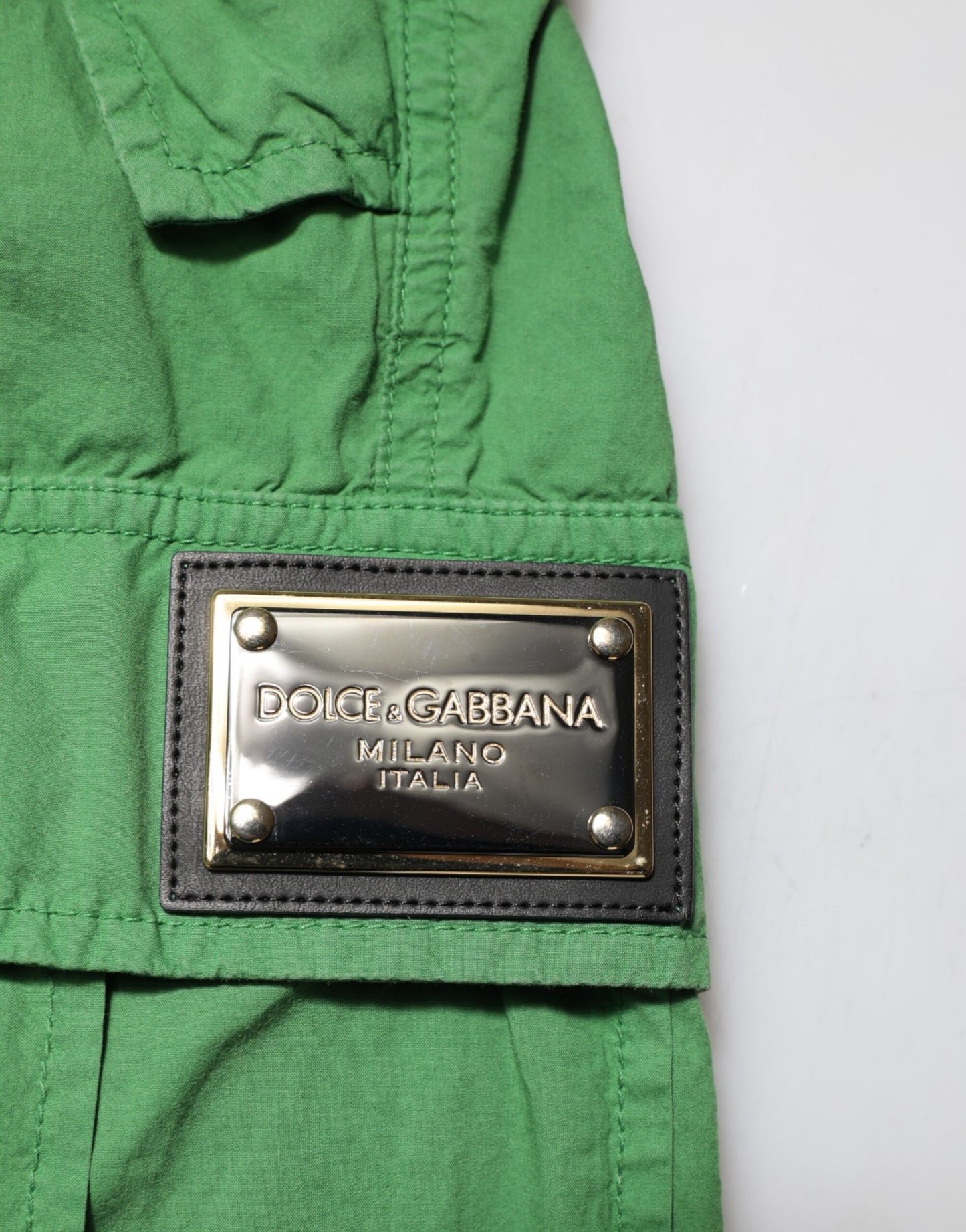 Dolce &amp; Gabbana Green Cotton High Waist Cargo Trouser Pants