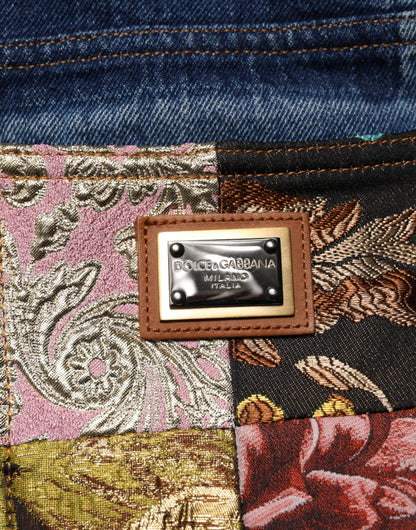 Dolce &amp; Gabbana Blue Tattered High Waist Women Denim Jeans