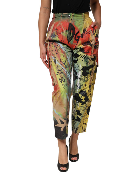 Dolce &amp; Gabbana Multicolor High Waist Cargo Trouser Pants