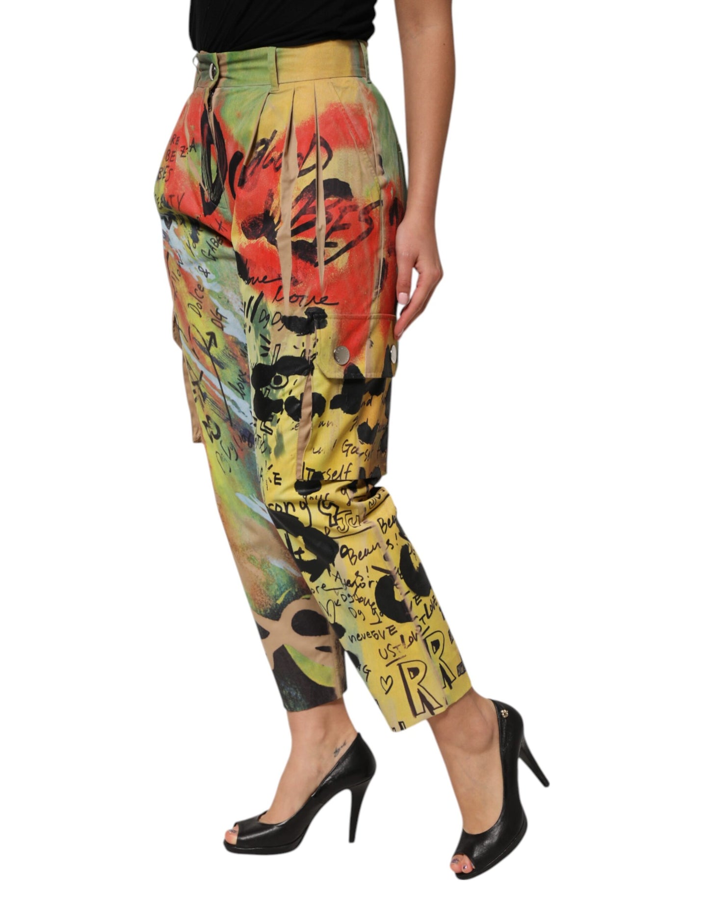 Dolce &amp; Gabbana Multicolor High Waist Cargo Trouser Pants