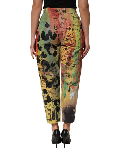 Dolce &amp; Gabbana Multicolor High Waist Cargo Trouser Pants