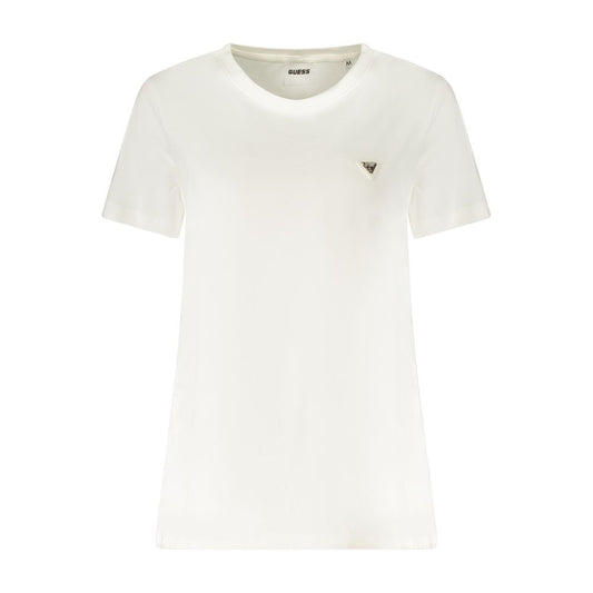 Guess Jeans White Cotton Tops &amp; T-Shirt