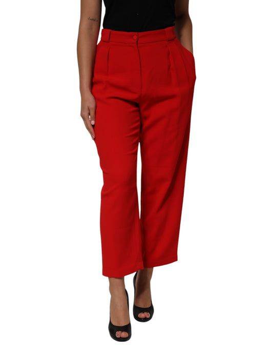 Dolce &amp; Gabbana Red HighWaist Straight Women Trouser Pants
