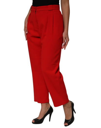 Dolce &amp; Gabbana Red HighWaist Straight Women Trouser Pants