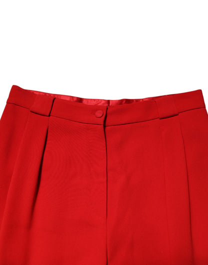 Dolce &amp; Gabbana Red HighWaist Straight Women Trouser Pants