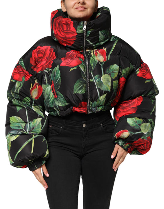 Dolce &amp; Gabbana Multicolor Floral Puffer Coat Full Zip Jacket