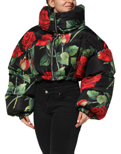 Dolce &amp; Gabbana Multicolor Floral Puffer Coat Full Zip Jacket
