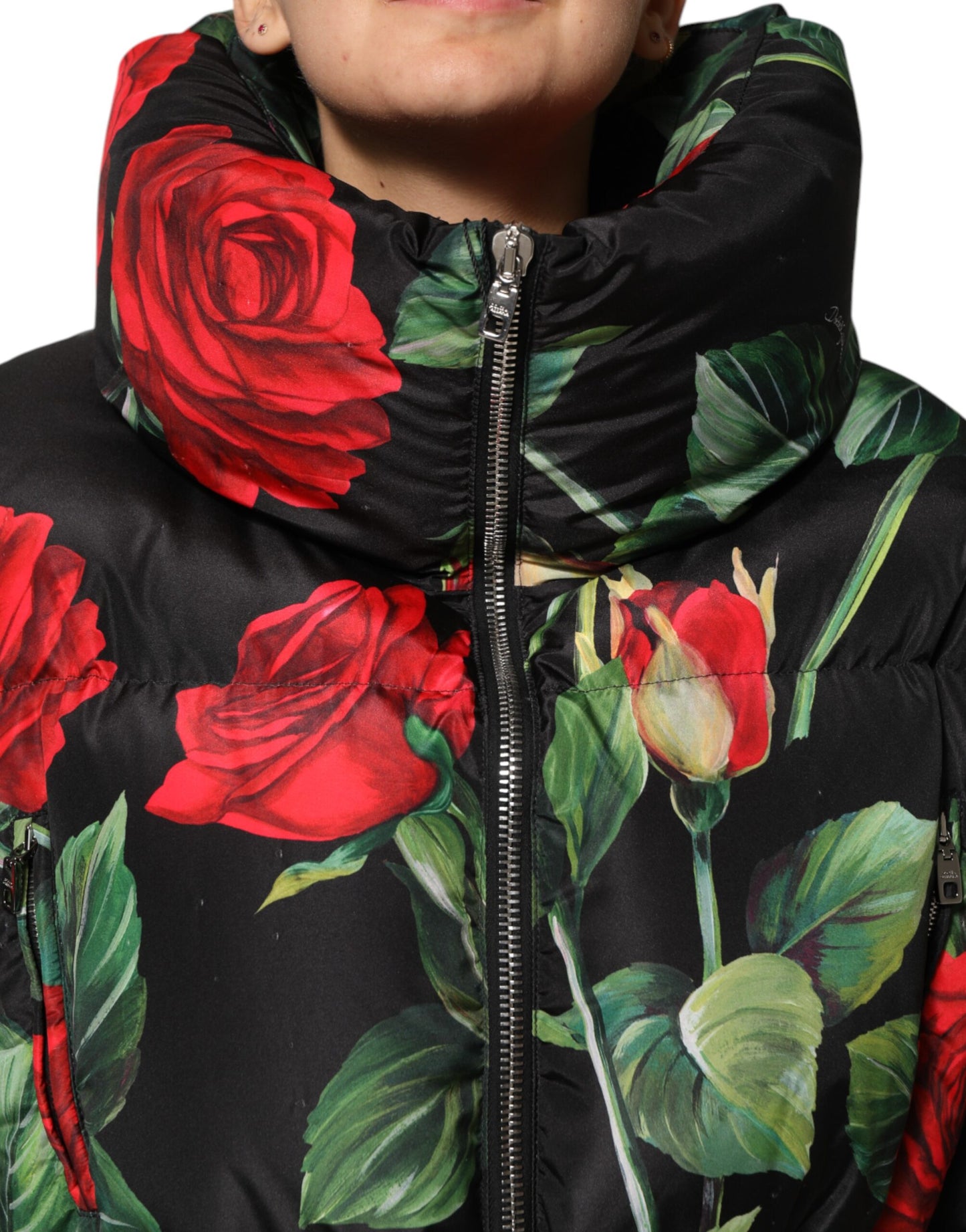 Dolce &amp; Gabbana Multicolor Floral Puffer Coat Full Zip Jacket