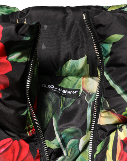 Dolce &amp; Gabbana Multicolor Floral Puffer Coat Full Zip Jacket