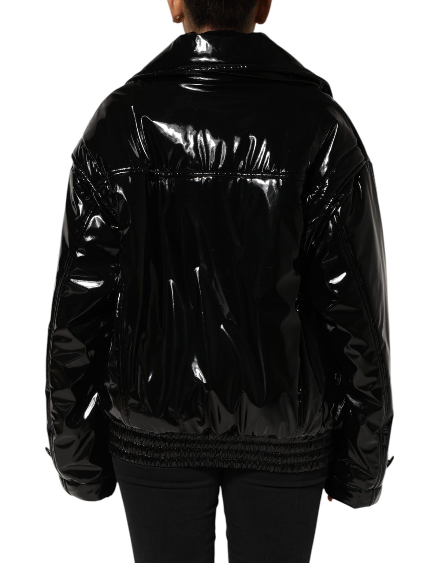 Dolce &amp; Gabbana Polyester Black Quilted Puffer Coat Jacket