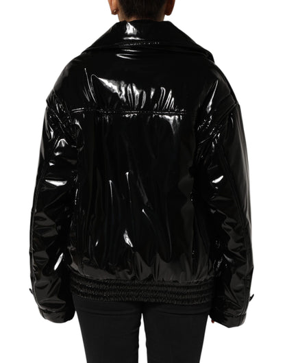 Dolce &amp; Gabbana Polyester Black Quilted Puffer Coat Jacket