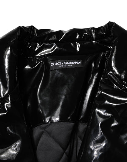 Dolce &amp; Gabbana Polyester Black Quilted Puffer Coat Jacket