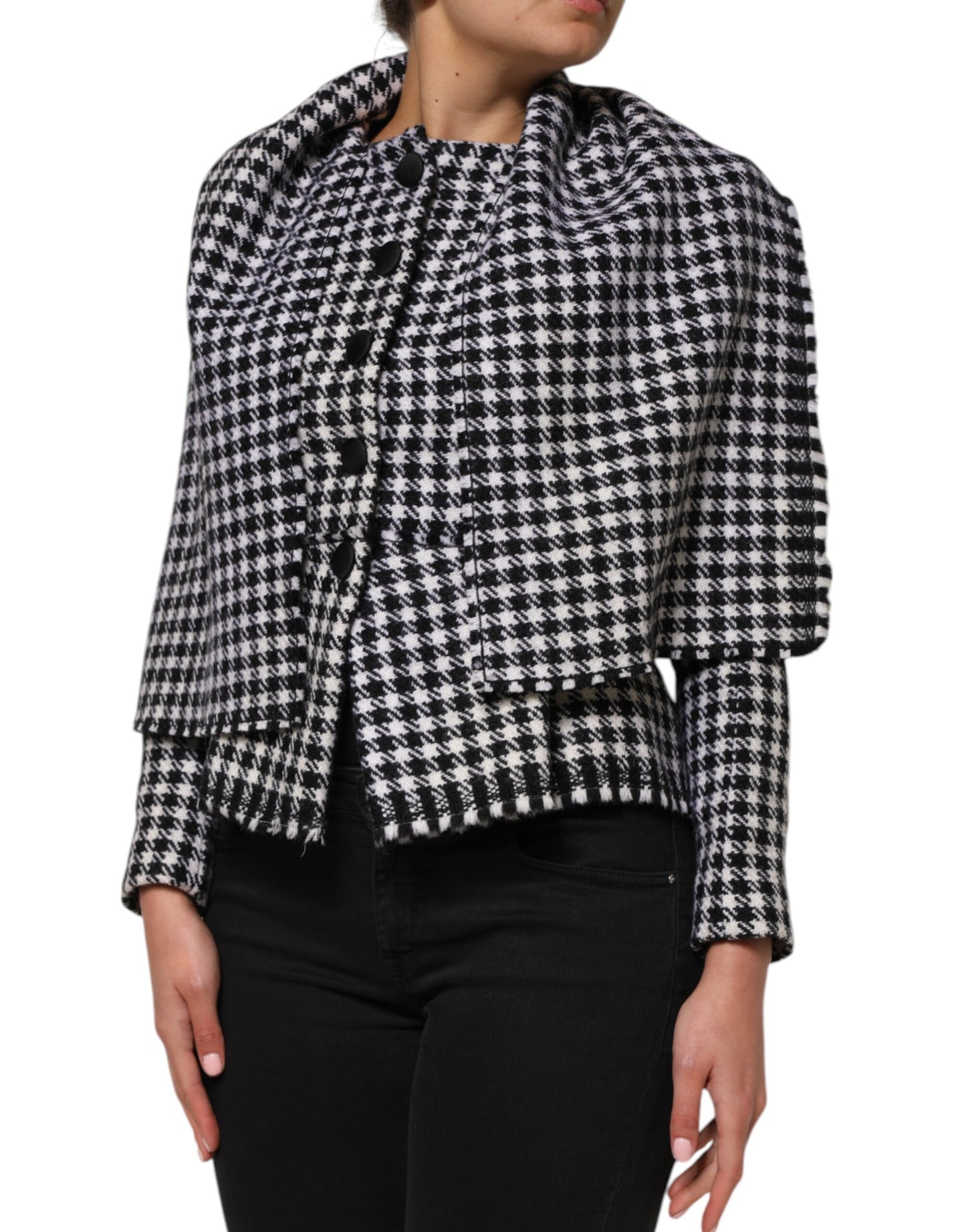 Dolce &amp; Gabbana Multicolor Wool Monochrome Patterned Jacket
