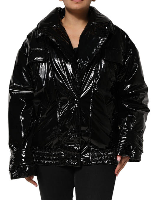 Dolce &amp; Gabbana Black Polyester Quilted Puffer Coat Jacket