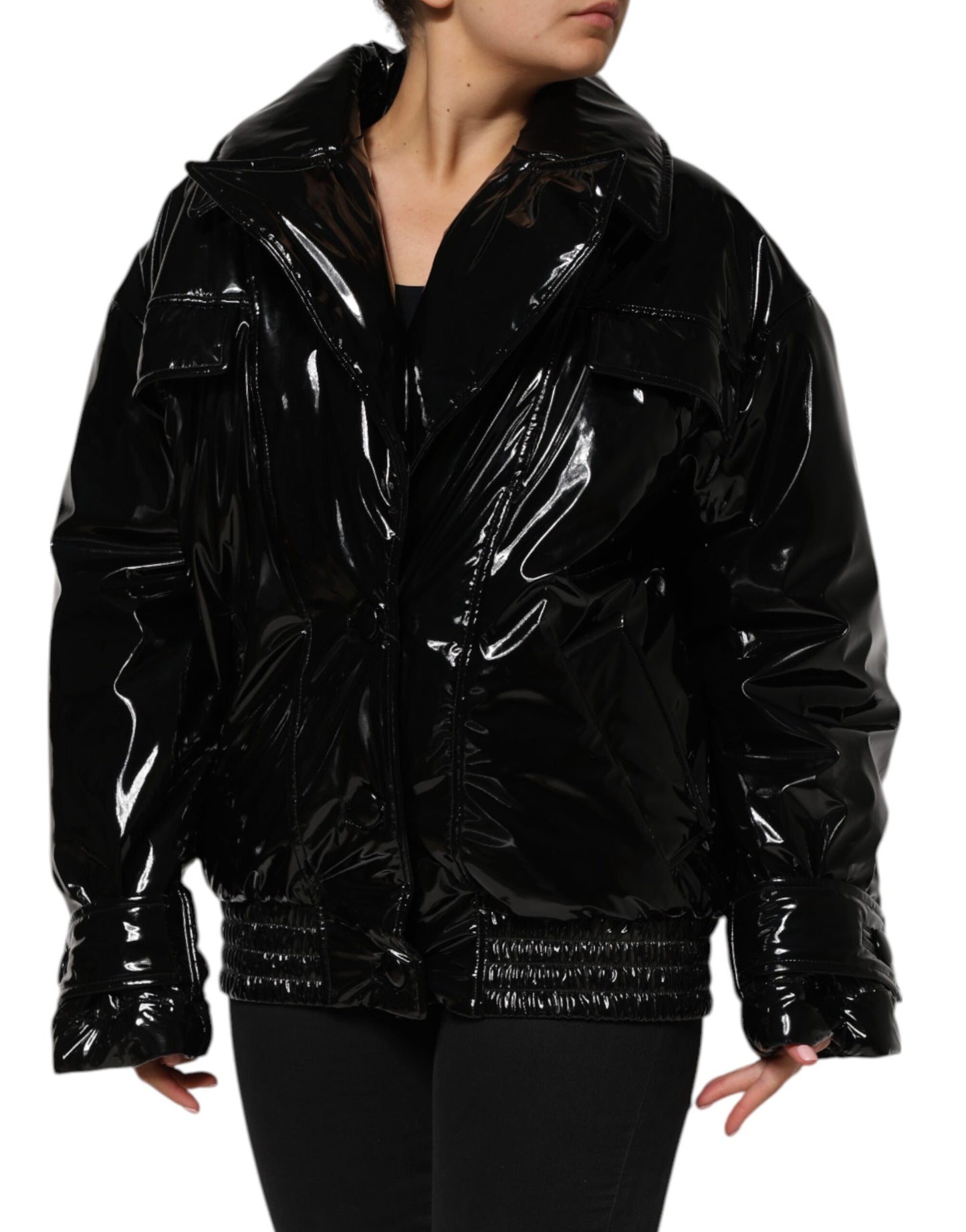 Dolce &amp; Gabbana Black Polyester Quilted Puffer Coat Jacket