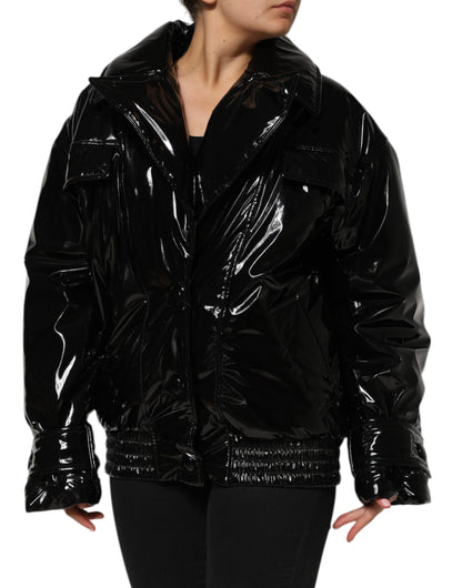 Dolce &amp; Gabbana Black Polyester Quilted Puffer Coat Jacket