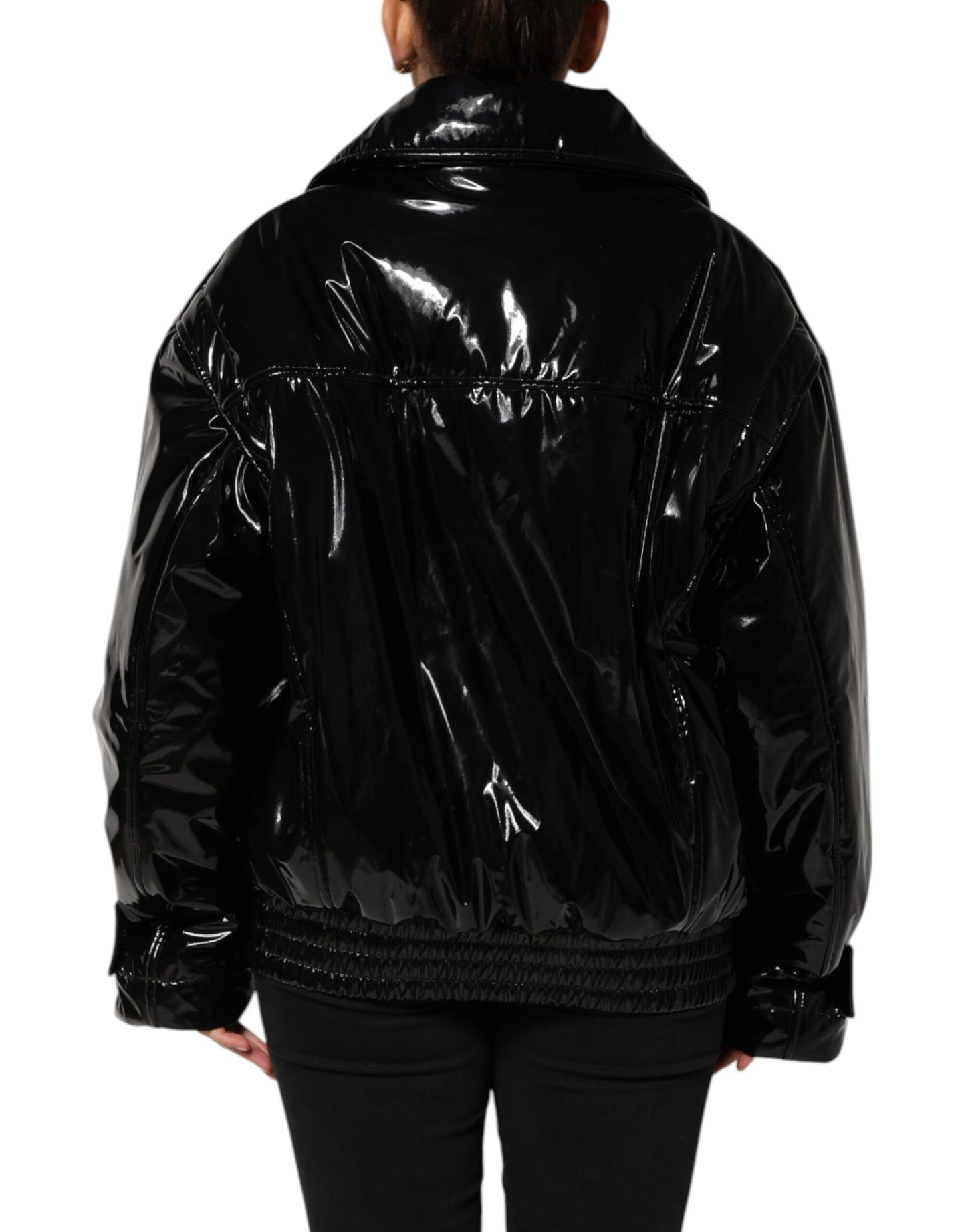 Dolce &amp; Gabbana Black Polyester Quilted Puffer Coat Jacket