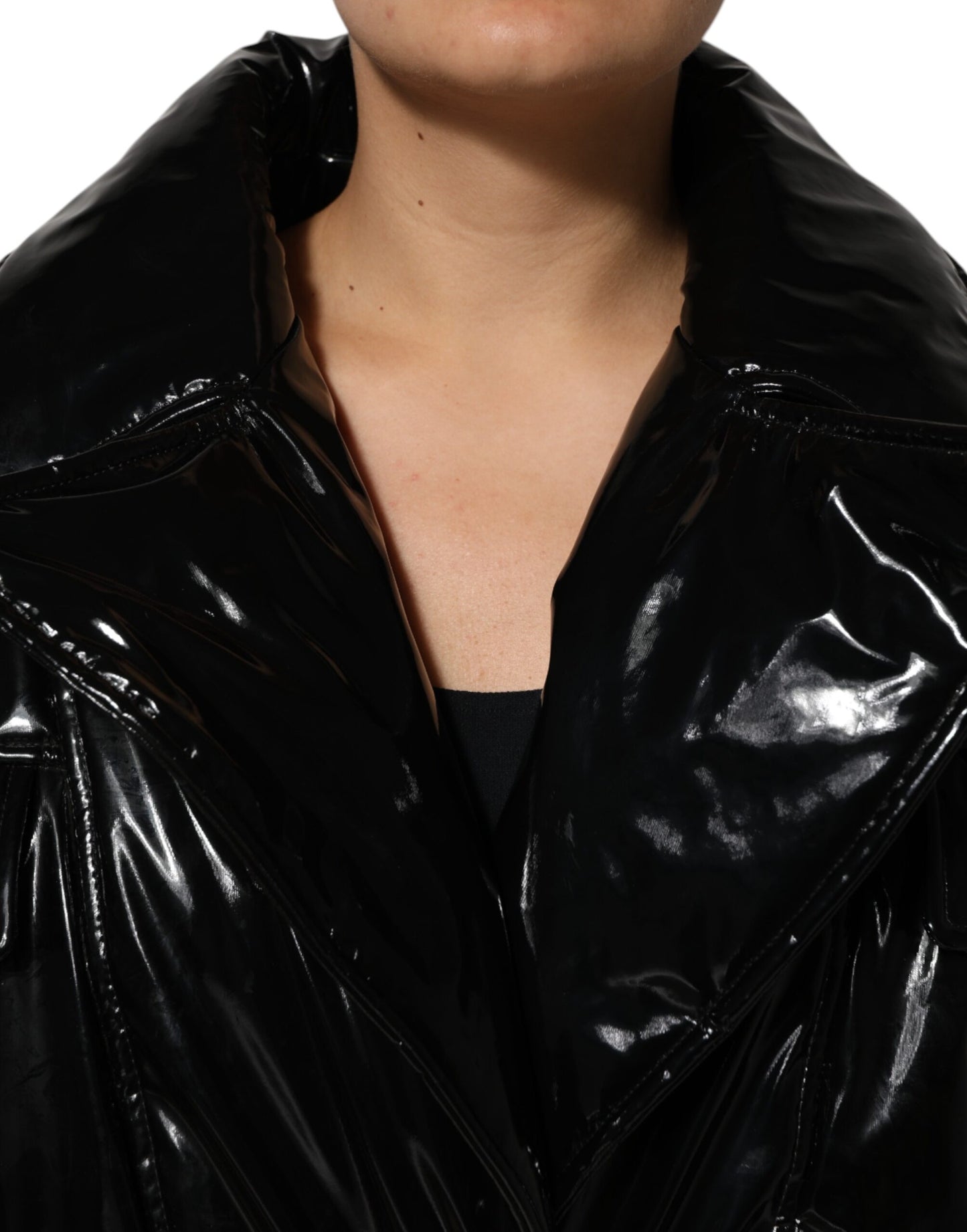 Dolce &amp; Gabbana Black Polyester Quilted Puffer Coat Jacket