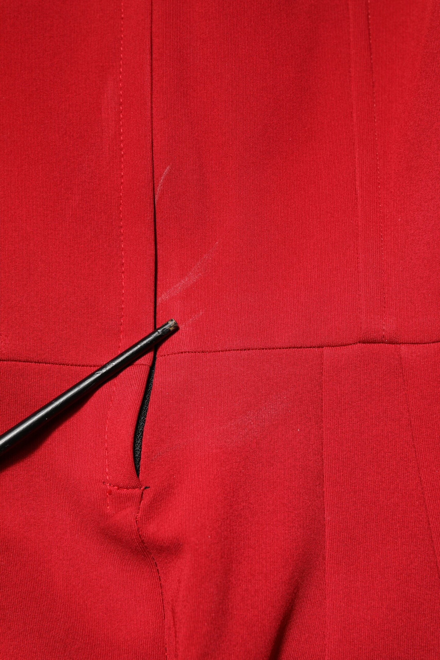 Dolce &amp; Gabbana Red Viscose Stretch Slit Sheath Midi Dress