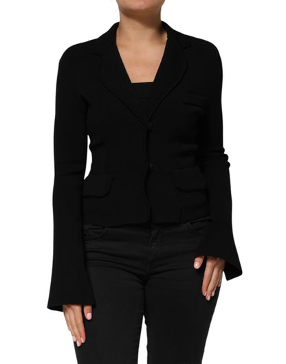 Dolce &amp; Gabbana Black Viscose Single Breasted Blazer Jacket