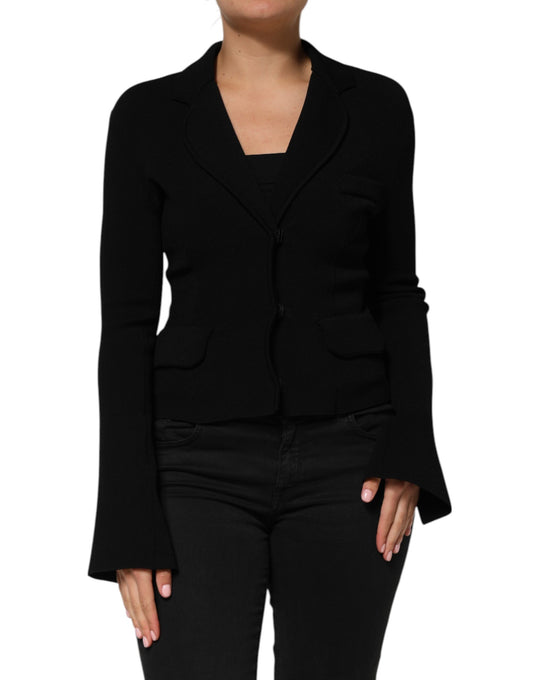 Dolce &amp; Gabbana Black Viscose Single Breasted Blazer Jacket