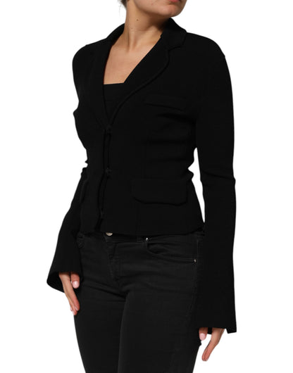 Dolce &amp; Gabbana Black Viscose Single Breasted Blazer Jacket