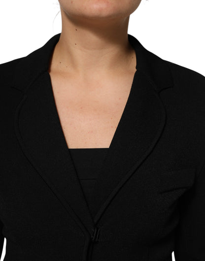 Dolce &amp; Gabbana Black Viscose Single Breasted Blazer Jacket