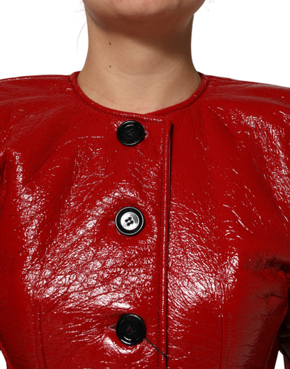 Dolce &amp; Gabbana Red Wool Single Breasted Trench Coat Jacket