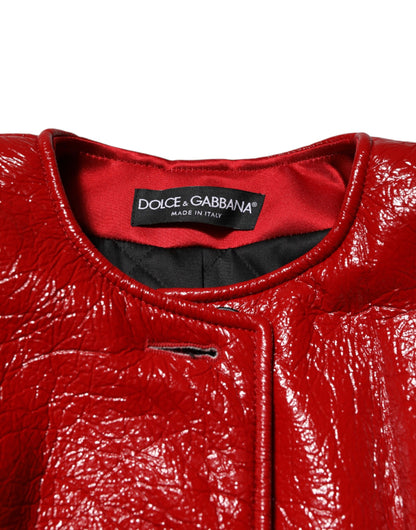 Dolce &amp; Gabbana Red Wool Single Breasted Trench Coat Jacket