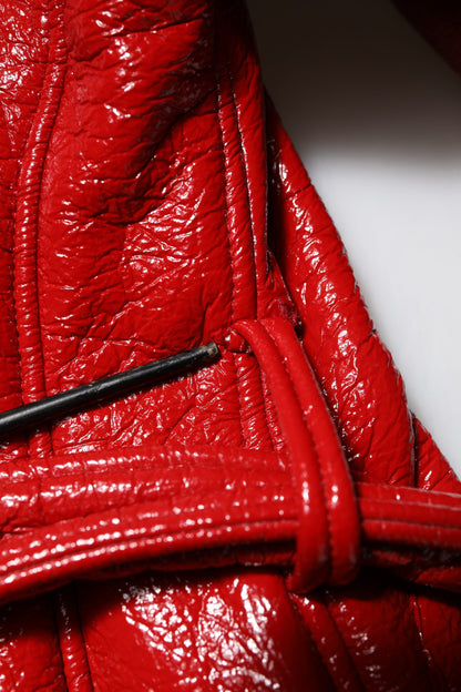 Dolce &amp; Gabbana Red Wool Single Breasted Trench Coat Jacket