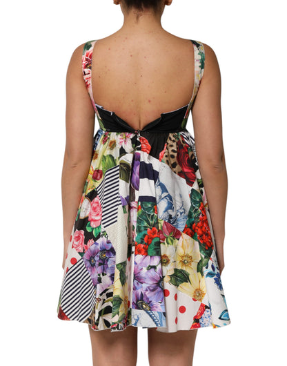 Dolce &amp; Gabbana Multicolor Patchwork Cotton AlineMini Dress