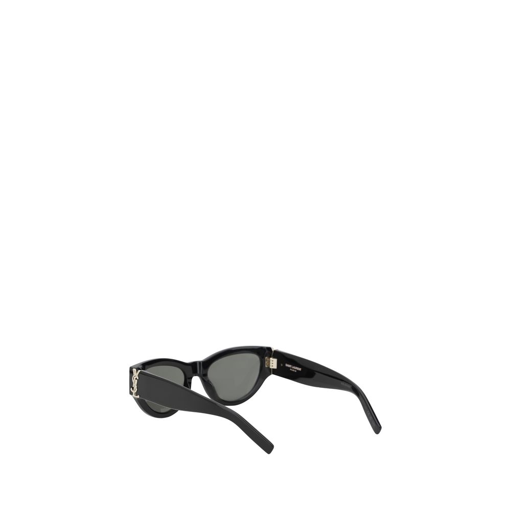 Saint Laurent Cat-Eye Zonnebril Metaal Glanzend - Zwart/64mm