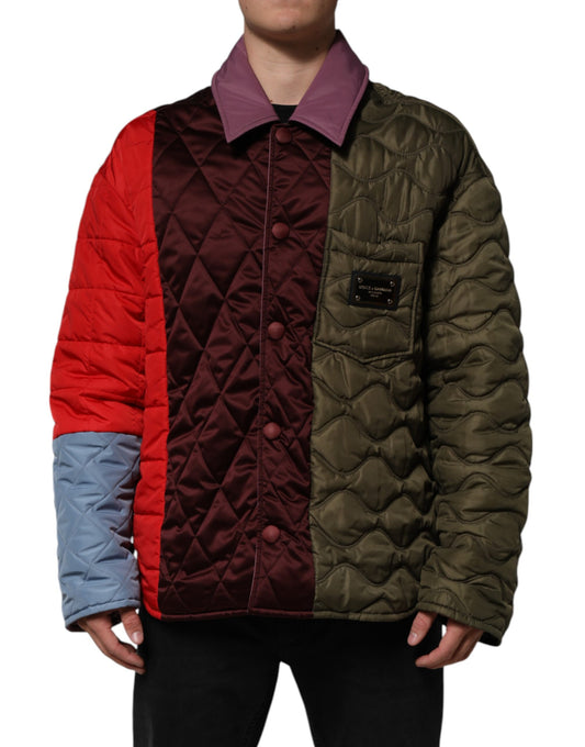 Dolce &amp; Gabbana Multicolor Patchwork PolyesterQuilted Jacket