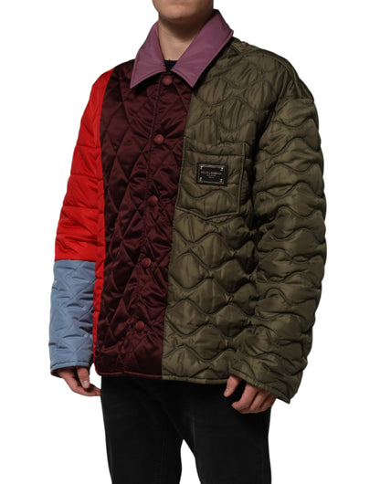 Dolce &amp; Gabbana Multicolor Patchwork PolyesterQuilted Jacket