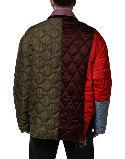 Dolce &amp; Gabbana Multicolor Patchwork PolyesterQuilted Jacket