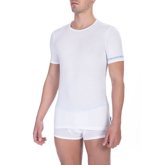 Lot de deux t-shirts blancs en coton pour homme Bikkembergs