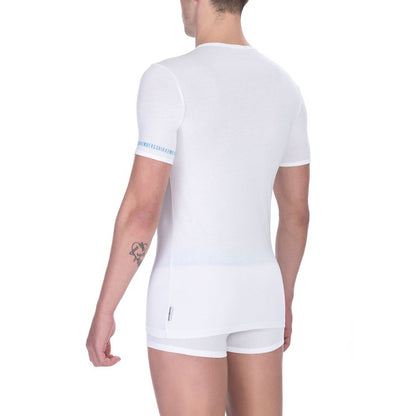 Lot de deux t-shirts blancs en coton pour homme Bikkembergs