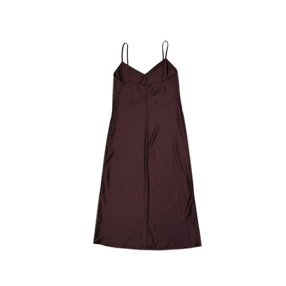 Robe mi-longue en satin acacia BLANCA VITA