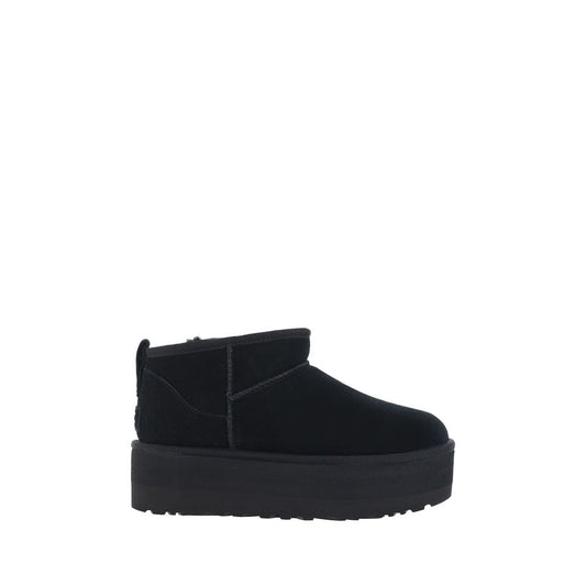 UGG Classic Ultra Mini Platform Calfskin Boots Shearling