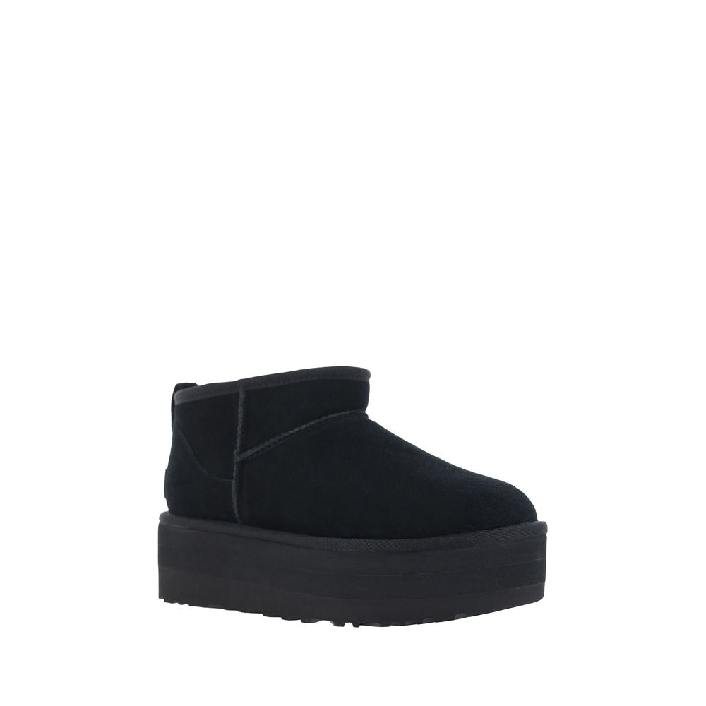 UGG Classic Ultra Mini Platform Calfskin Boots Shearling