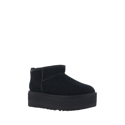 UGG Classic Ultra Mini Platform Calfskin Boots Shearling