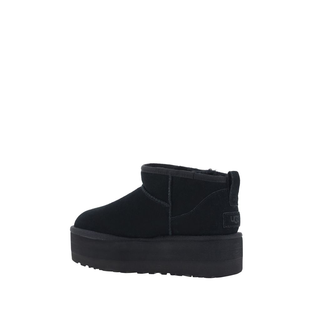UGG Classic Ultra Mini Platform Calfskin Boots Shearling