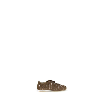 MACH & MACH Crystal Ray Sneakers Suede Studded Luxe